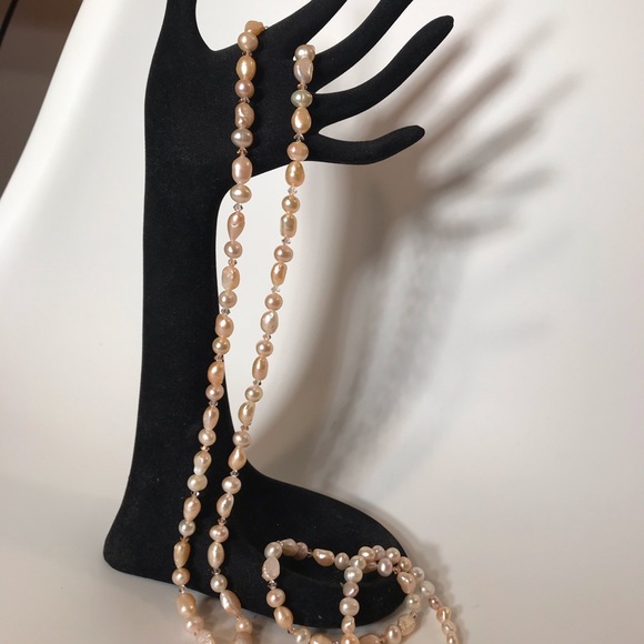 Genuine Baroque Pearl Necklace & Bracelet Set - Picture 3 of 8